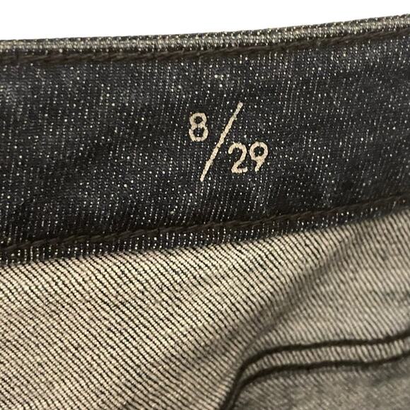 Liverpool Crop Straight Leather Trim Distressed Hem‎ Medium Wash Jeans - Picture 10 of 10